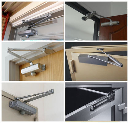 Home Office Sliver Aluminium Door Closer Bearing Door Automatic Door Closer