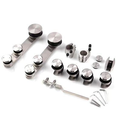 Glas-Duschraum ohne Rahmen Rollende Scheune Schiebetüren-Strecken-Hardware-Kit mit Acryl-Tray