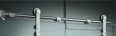 Modernes Design rundes Schiebefach Scheune Tür Hardware-Kit für Doppelhängen Schienensystem
