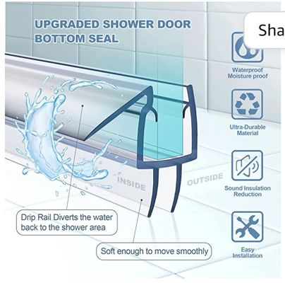 Durchsichtiges PVC-Duschdichtband für 3/8-Zoll-rahmenlose Glas-Duschtür 2000MM Länge