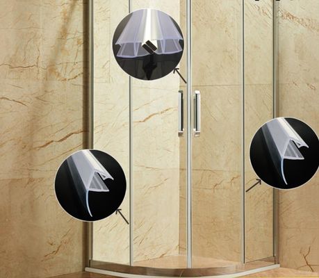 Durchsichtige PVC-Wasserdichte Dichtungsstreifen für Schiebetüren für Badezimmer 6-12 mm Breite
