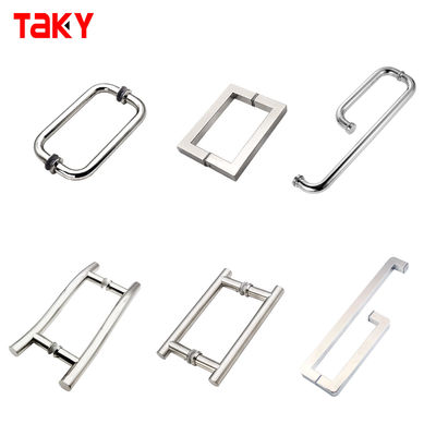 1.0mm Rohrdiecke Edelstahl D-Typ Glas Türziehgriff für Hotel Duschzimmer