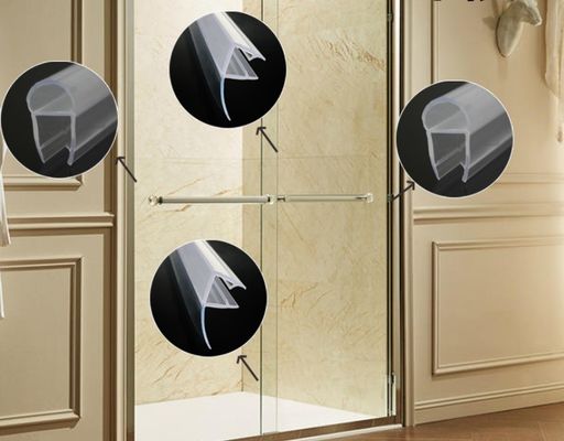 6-12 mm Durchsichtige Glas Dusch Tür Fegen wasserdichte Streifen mit langen Lift Funktion