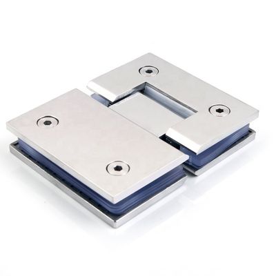 Modernes Design 304 Edelstahl Glas zu Glas Scharnier 180 Grad Badezimmer Tor Klammer