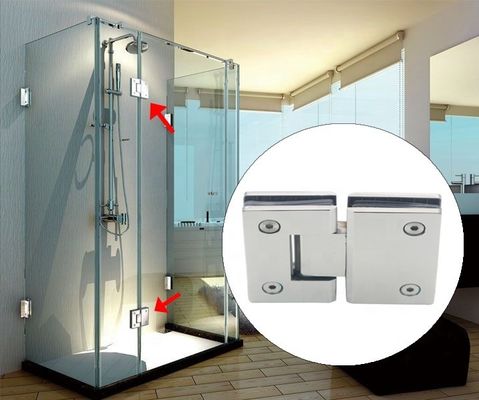 Modernes Design 304 Edelstahl Glas zu Glas Scharnier 180 Grad Badezimmer Tor Klammer