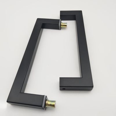 Hotel 8 Zoll Schwarz Matte D-Typ Edelstahl 304 Glas Türgriff für Duschzimmer