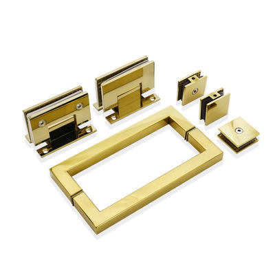 Modernes Design Glasscharnier 90 Grad Edelstahl Dusch-Kit mit Gold-Hardware-Fittings