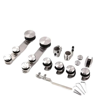 Hohe Härte und Langlebigkeit Silber/schwarzes Glas Bad Schiebetür für 6-12mm Glas
