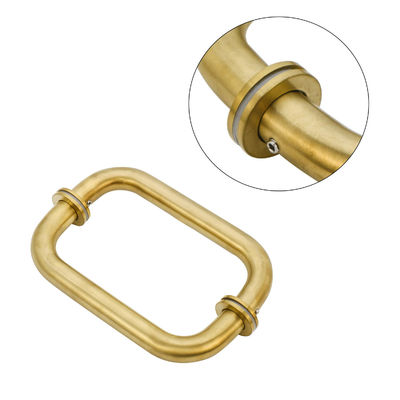 304 Edelstahl Satin Gold Runde Rücken zu Rücken Ziehen Glas Türgriff für Hotel Spa