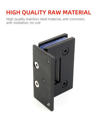 US-amerikanischer Markt 304 Edelstahl Matte Schwarz Rahmenlos Pivot Glas Dusch Türen Scharnier