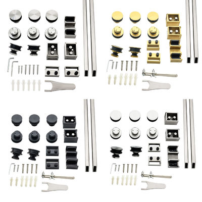 Modernes Edelstahlschiebetürsystem für 10-12 mm dickes Sicherglas