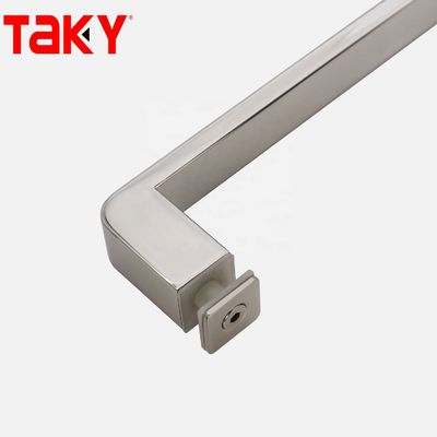 12 mm Glasdicke Edelstahlrechteckige Rohrstange Glastür Gerade einseitiges Zuggriff