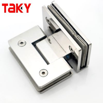 Quadratisch Glas zu Glas Duschzimmer Glas Scharnier mit poliertem Chrome Geraden Rand Design