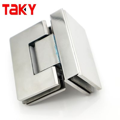 Quadratisch Glas zu Glas Duschzimmer Glas Scharnier mit poliertem Chrome Geraden Rand Design