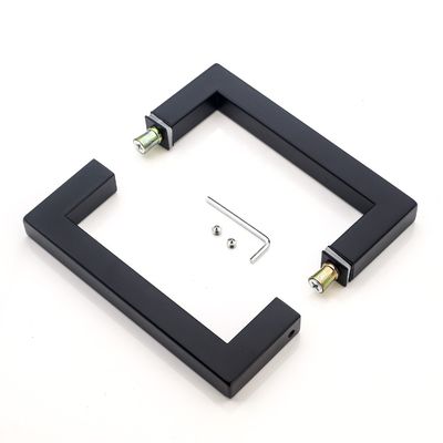 Edelstahl Quadrat Dusch Türgriff 6 "8" Rücken zu Rücken für modernes Hoteldesign