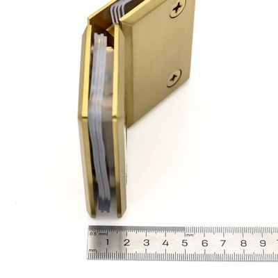 Sicheres Türschließen 8-12MM Glas gebürstet Gold Dusche Rahmenlos Glas Tür Drehscharnier