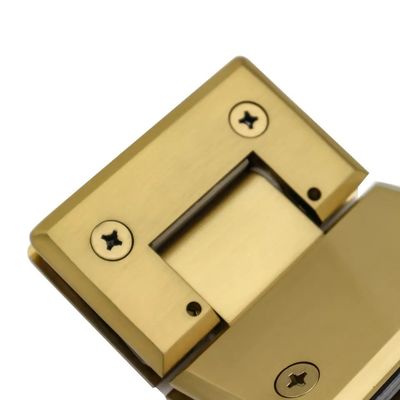 Sicheres Türschließen 8-12MM Glas gebürstet Gold Dusche Rahmenlos Glas Tür Drehscharnier