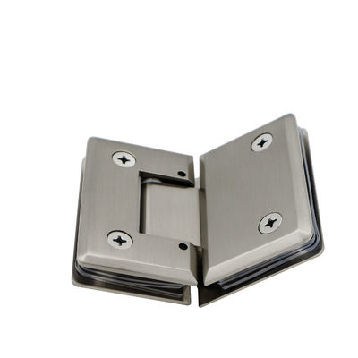 Brushed Nickel Glas Scharnier 135 Grad Öffnungswinkel ideal für Glas Dusche Gehäuse