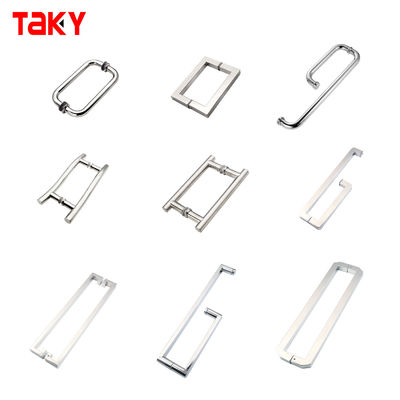 6-14mm Glasdicke Stahl Quadrat L-Form Große Zwillingsglastür Spülung Ziehen Dusche Türgriffe