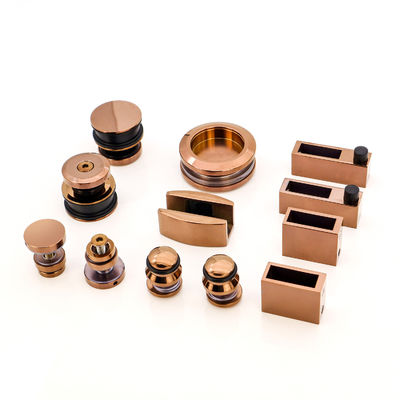Einfachglas Duschtür Edelstahl 304 Schiebetüren-Hardware-Kit in Gold-Ausführung