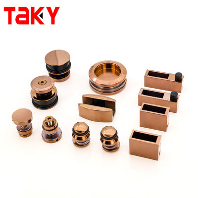 Einfachglas Duschtür Edelstahl 304 Schiebetüren-Hardware-Kit in Gold-Ausführung