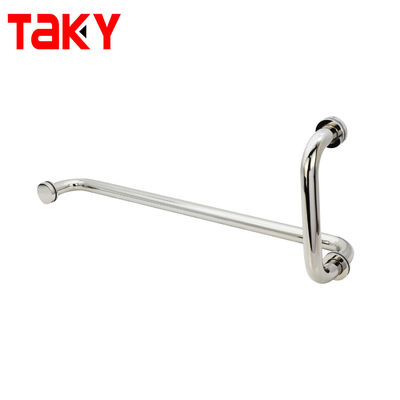 Runder Rohr L-Form Griff Edelstahl Badezimmer Glas Dusche Türgriff