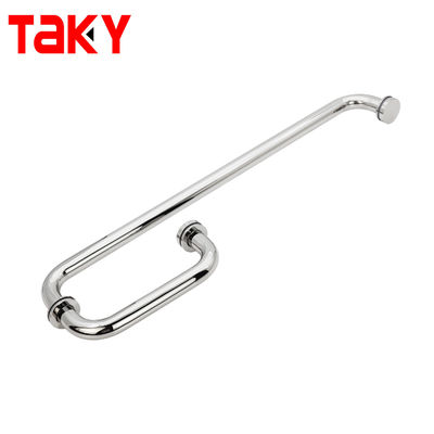 Runder Rohr L-Form Griff Edelstahl Badezimmer Glas Dusche Türgriff