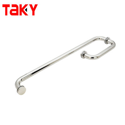 Edelstahl 304 Duschraum L-Typ Türgriff Polster Chrome Dusche Glas Türgriff