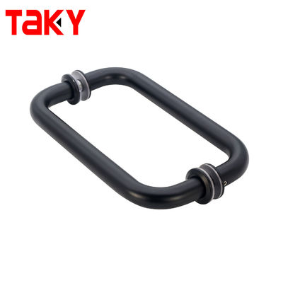 Matte schwarz Satin rund Edelstahl Zuggriff Dusche Glas Türgriff