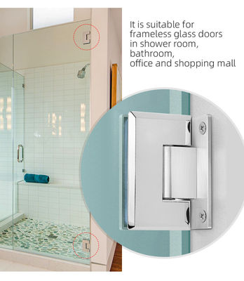 Edelstahl Messing 90 Grad Wandmontage Offset Dusche Glas Scharnier für quadratische Erscheinung