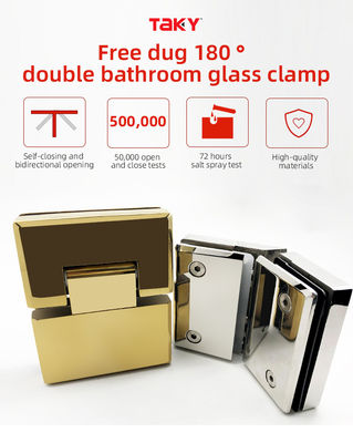 Modernes Design 180 Grad Messing oder Edelstahl Glas Hardware Badezimmer Tür Dusche Hebescharnier