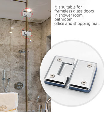 Modernes Design 304 Edelstahl Glas zu Glas Scharnier 180 Grad Badezimmer Tor Klammer