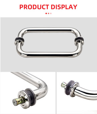 Edelstahl 304 elektropolierter silberner runder Rohr-Schiebeglas-Türgriff