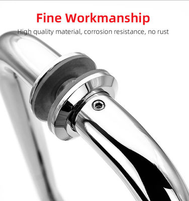 Edelstahl 304 elektropolierter silberner runder Rohr-Schiebeglas-Türgriff