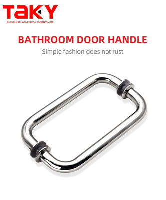 Edelstahl 304 elektropolierter silberner runder Rohr-Schiebeglas-Türgriff