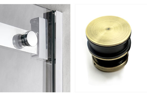 Doppeltürer Edelstahl 304 Glasschiebetüren-Roller-Hardware mit rundem Tray