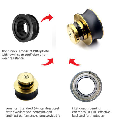 Quadratisch klares gehärtetes Glas ohne Rahmen Schiebetür für 6-12 mm Glas