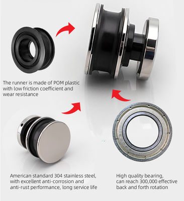 80-120 kg Einfachglastür Dusche Schiebetür und Hardware-Set