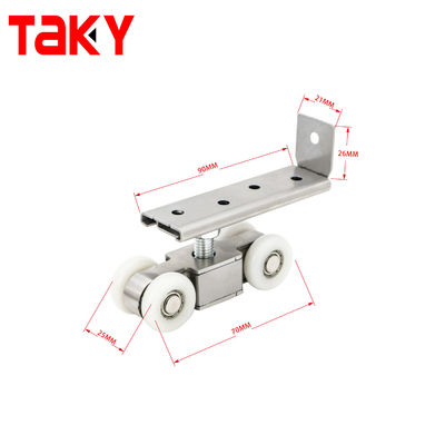Doppeltes sanftes Schließen 8-Rad-Schiebetürrolle Zinklegierung