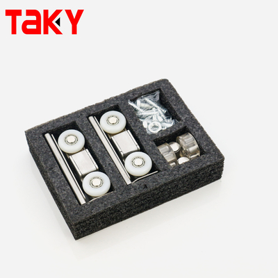 Doppeltes sanftes Schließen 8-Rad-Schiebetürrolle Zinklegierung