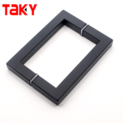Fabrik 304 Edelstahl Matte Schwarze Farbe Quadratrohr Glas Türgriff