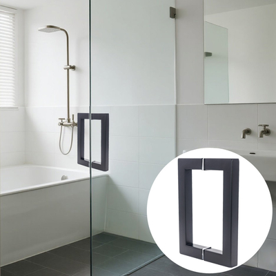 Fabrik 304 Edelstahl Matte Schwarze Farbe Quadratrohr Glas Türgriff