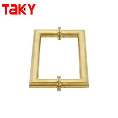 Metallrunder Röhre quadratisch Hauptglas Tür Gold Zuggriff