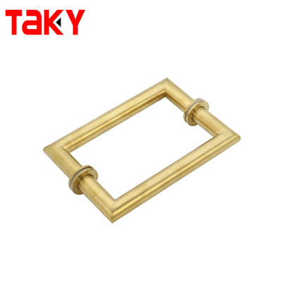 Metallrunder Röhre quadratisch Hauptglas Tür Gold Zuggriff
