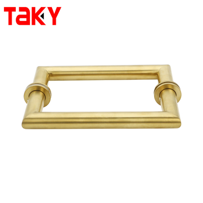 Metallrunder Röhre quadratisch Hauptglas Tür Gold Zuggriff