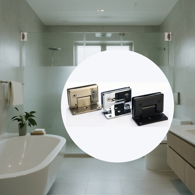 Badezimmer Edelstahl Schleifglas Türscharnier 90 Grad Wand-zu-Glas Türscharnier