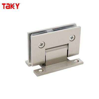 Satin-Stahl Material 90-Grad-H-Rückplatten-Wandmontage-Duschglas-Tür-Drehscharnier