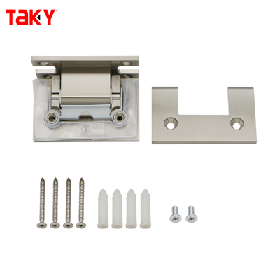 Satin-Stahl Material 90-Grad-H-Rückplatten-Wandmontage-Duschglas-Tür-Drehscharnier