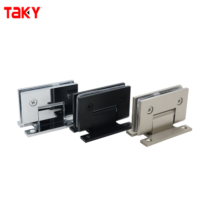 Satin-Stahl Material 90-Grad-H-Rückplatten-Wandmontage-Duschglas-Tür-Drehscharnier