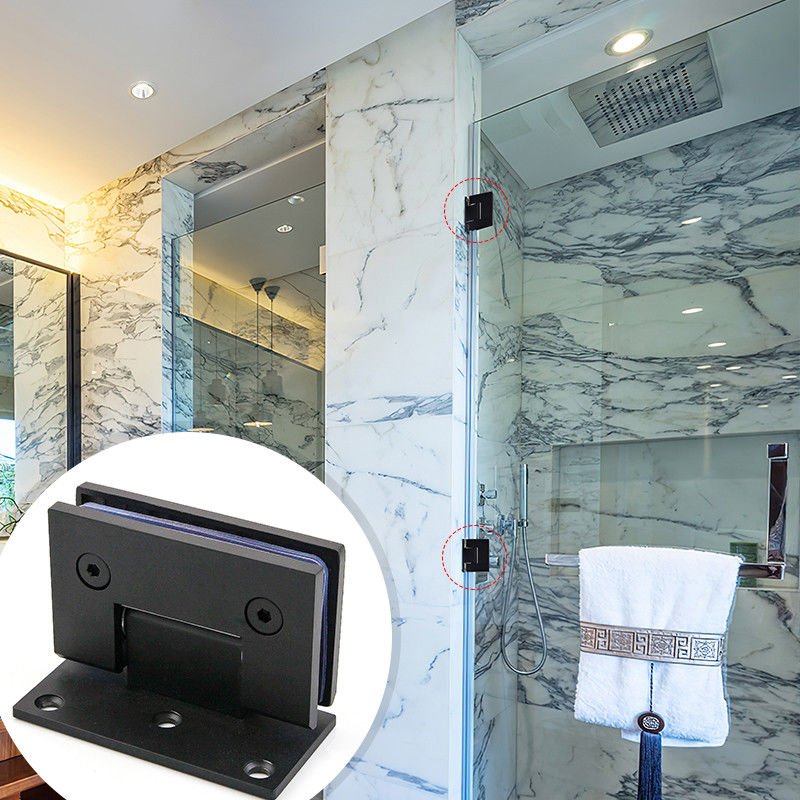 Modernes Design Matt Schwarzer Edelstahl 90 Grad Wand montiert Dusche Glas Tür Scharnier